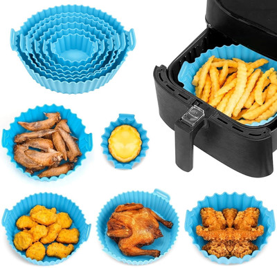 KANTHEE ENTERPRISE Air Fryer Silicone Pot 6 pcs with Ear Handles, Silicone Pot Liner NGB16 Airfryer Tray