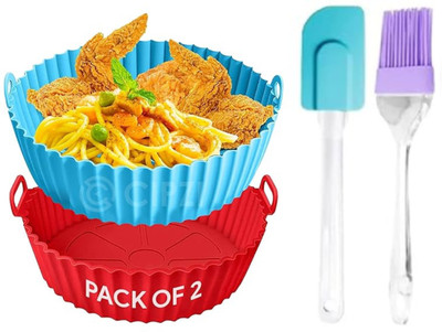 LIJIE Pack of 2 Accessory Kit with Silicone Fryer Tray Airfryer Tray