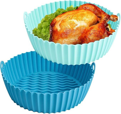LIJIE Pack of 2 Seafood Friendly Silicone Fryer Insert Airfryer Tray