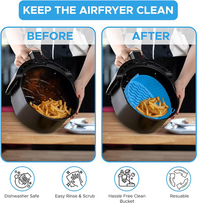 LIJIE 2 Black Convenient Air Fryer Insert Tray Airfryer Tray