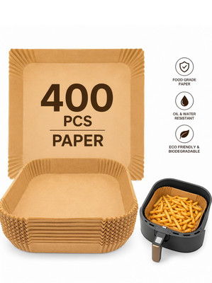 KESOL 400 Pcs Square Air Fryer-Paper Disposable Paper Liner, Baking Paper & Oil-proof Airfryer Tray
