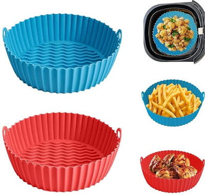 LIJIE Pack of 2 Silicone Air Fryer Tray With Easy-Release Surface Airfryer Tray