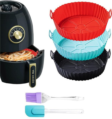 LIJIE Pack of 3 Silicone Air Fryer Trays Airfryer Tray