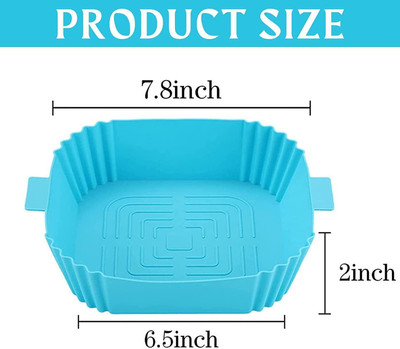 RHHG E COM 2pcs Reusable Square Air Fryer Silicone Baking Pot Liner Baking Oven Accessories Airfryer Tray