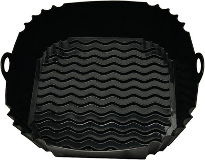 LIJIE 1 Pcs Black Square Silicone Tray – Safe for High Heat Airfryer Tray
