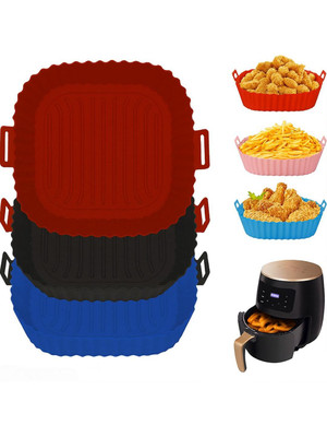 Ipsit 3 Pcs Silicone Air Fryer Tray – Reusable Non-Stick Air Fryer Accessories Airfryer Tray