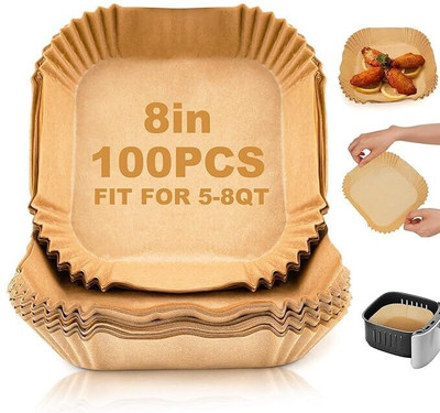 KESOL 100PCS Air Square Fryer-Paper Disposable Paper, Baking Paper & Oil-proof Airfryer Tray