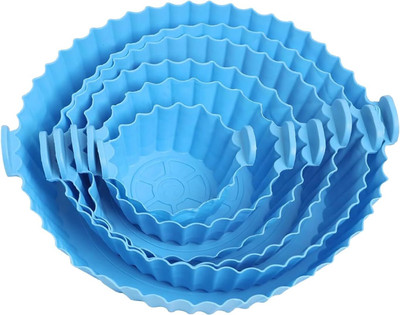 INDIWARRIOR Air Fryer Silicone Pot 6 pcs with Ear Handles, Silicone Pot Liner NGB14 Air Fryer(1 L)