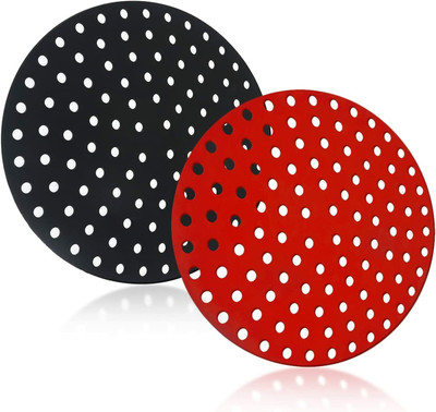 LAKSHMINARAYAN SALES Silicone Air Fryer Liners Non Stick and Easy Clean Air Fryer mats round 2 pcs Airfryer Tray