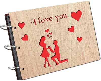 Asmi Collections Wooden Cover Scrapbook ,Memorable Gift Album(Photo Size Supported: 4x6, 6x8, 5x7)