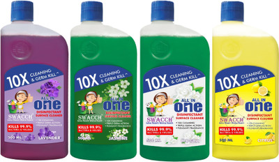 swacch Surface & Floor Cleaner Combo Pack of 4 Lavender , Jasmine , Mogra & Lemon(2 L)