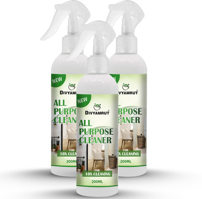 DIVYAMRUT All Purpose Cleaner For Floor,Glass,Door And Windows Pack Of 3x200ml(600 ml, 400 ml)