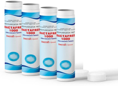 BACTAFREE 1000 Water Purification Tablets - Disinfectant tablet for Overhead and Underground Water Tank, Each Tablet for 1000 Litres, 48 Tablets Pack - 48,000 litres Purification, Pack of 4(48 Tablets)