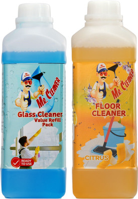 Mr. Cleaner Combo of Glass Cleaner and Citrus Floor Cleaner For Glass and floor cleaner(1 L, 1 L)