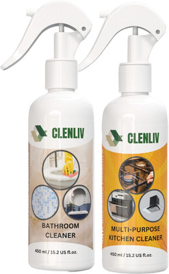 Clenliv Bathroom and Kitchen Cleaner Comboo Pack with Powerful Formula(800 ml)