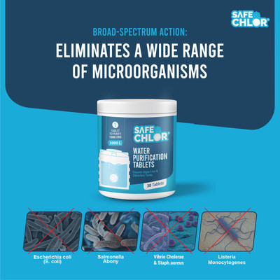 Safe Chlor Chlorine Water Tablet for Tanks of 1000L Overhead & Underground Tanks(30 Tablets)