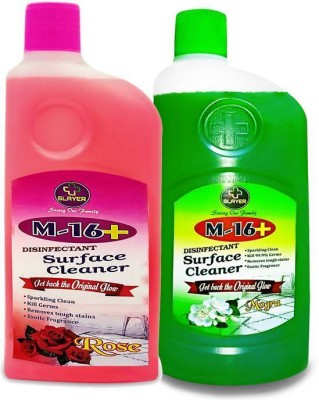 Slayer Disinfectant Surface & Floor Cleaner Combo (Pack of 2) Rose & Mogra Fragrance(2 x 0.5 L)