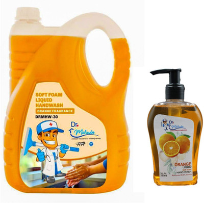 DR MARWIN Liquid Soap Handwash Refill Can 5L with Hand Wash Bottle with Dispenser 250ML(5 L, 250 L)