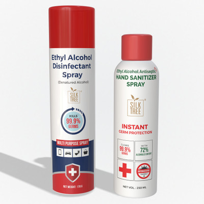 SILKTREE Surface & Toilet Disinfectant Spray and 360° Sanitizer Spray Combo Set(170 g, 250 ml)