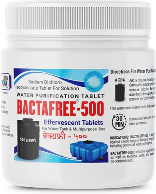 BACTAFREE 500 Water Purification Tablets-Disinfectant for Overhead & Underground Tank-50(50 Tablets)