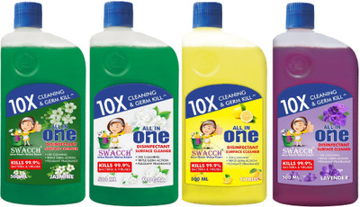 swacch Surface & Floor Cleaner Combo Pack of 4 Jasmine , Mogra , Lemon & Lavender(2 L)