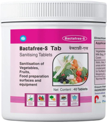 BACTAFREE S Vegetables and Fruits Wash - 40 Tablets Pack - Safely Clean, Disinfect Veggies(125 g)