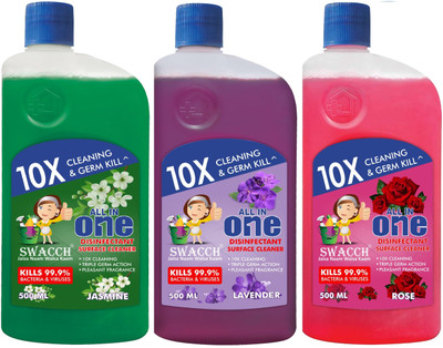 swacch Surface & Floor Cleaner Combo Pack of 3 Jasmine , Lavender & Rose(1500 ml)