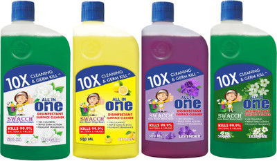 swacch Surface & Floor Cleaner Combo Pack of 4 Mogra , Lemon , Lavender & Jasmine(2 L)