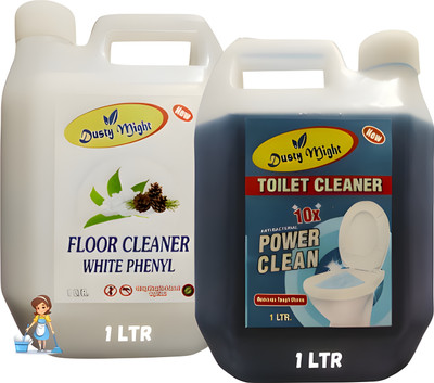 Dusty Might Floor Cleaner Phenyl & Toilet Cleaner Combo-(1L, Pack of 2) Camphor And Regular(2 L)