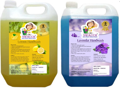swacch Hand Wash Liquid Lemon & Lavender Combo Pack of 2 Eco-Friendly(10 L)