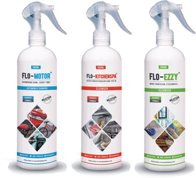 Flo-Ezzy Combo Set of 3 Types of Multipurpose Cleaning Sprays (Ready To Use, 3x500ml)(1500 g)