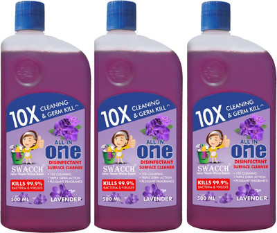 swacch Surface & Floor Cleaner Lavender Pack of 3 Suitable For All Floor Cleaner(1500 ml)