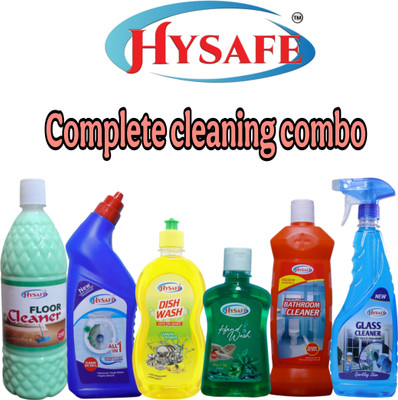 HYSAFE Cleaning Combo Set | Toilet,Floor,Bathroom, Glass Cleaner, Hand Wash,Dish Wash |(3250 ml)