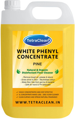 TetraClean Pine White Phenyl Concentrate 5L |Oil Based Natural Organic Floor Cleaner Pine(5 L)