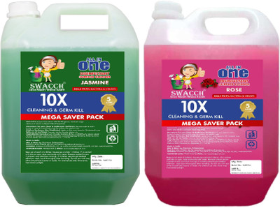swacch Floor Cleaner Surface Cleaner Liquid Combo Pack of 2 Jasmine & Rose(10 L)