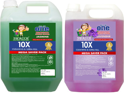 swacch Floor Cleaner Chlorine Free Surface Cleaner Combo Pack of 2 Jasmine & Lavender(10 L)