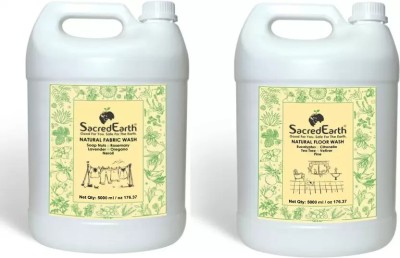 SacredEarth Natural Fabric Wash & Floor Wash Liquid 5000 ml each (Combo Pack)(10 L)