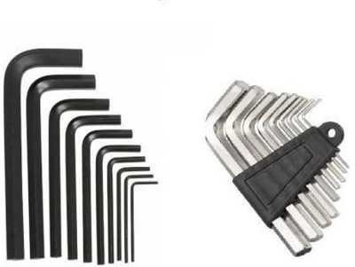 Inditrust new 19Pcs Hex Allen Key L Shape Repair Tool Set 10pc Black & 9pc White Allen key Allen Key Set