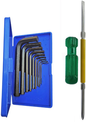 Inditrust new 9pc Hex Allen key set and 2in1 Screwdriver Double Sided Allen Key Set