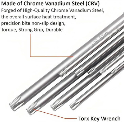 ZIODIC 9PCS Professional Extra Long Torx Wrench - Made of CRV Steel, Allen Key Set