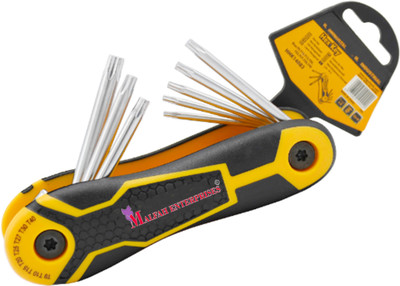 MALFAH ENTERPRISES Torx Key (HHK14083) Portable Pocket Friendly Folding Allen Key Set