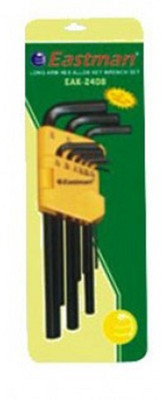 EASTMAN ET 9pcs Metric Sizes (CRV, Long) Ball Point Hex Folding Allen Key Set
