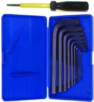 Ubod Best Quality 9 Pieces Wrench L Shape Repair Tool Allen Key Set with screwdriver Allen Key Set