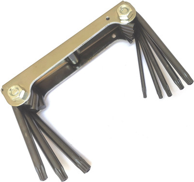Inditrust new Torx Allen key set size T9 T10 T15 T20 T25 T27 T30 and T40 (Pack of 1) Folding Allen Key Set
