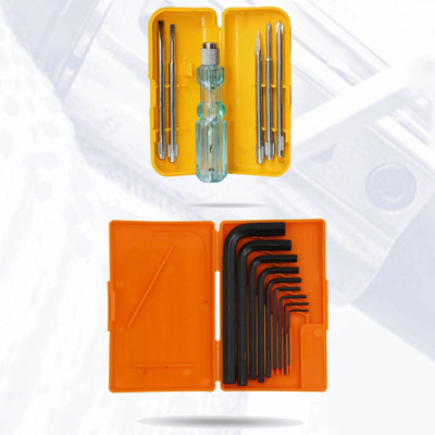 Hillgrove HGCM4M1 9Pcs Hex Allen Key Kit with 5in1 Screwdriver for Bike/Bicycle\/Guitar Allen Key Set(Pack of 2)