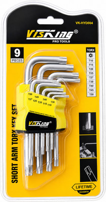 Inditrust ART:28504 9Pcs L Type Allen Key Set – Dual-End Hex & Torx Star Wrench Allen Key Set