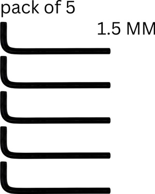 DE-NEERS 1.5 mm Hex Allen Key-Long pattern|For Home and Industrial Use(Pack of 5) Allen Key Set