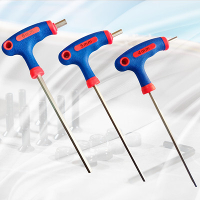 4MECH 4mm, 5mm and 6mm T-Type Allen Key, Hardened and Tempered Allen Key Set
