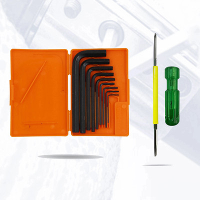 Hillgrove HGCM3M1 9Pcs Hex Kit with 2in1 Screwdriver for Bike/Bicycle/Guitar Allen Key Set(Pack of 2)