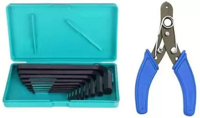 Snomex 9-Pcs Full Hex Allen Key Kit L Shape Repair With Heavy Duty Wire Cutter Smx-01 Allen Key Set